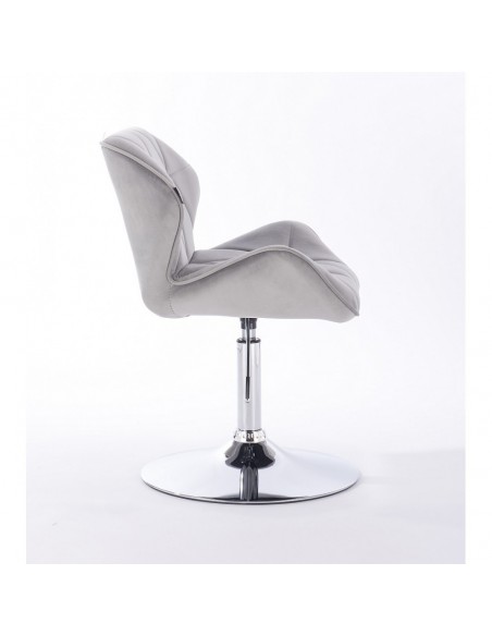 Hroove Salon Chair - Light Grey Velour Bella Furniture Ireland BFHR111N
