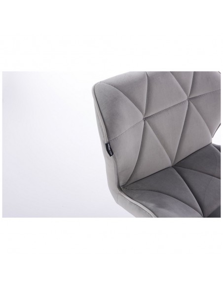 Hroove Salon Chair - Light Grey Velour Bella Furniture Ireland BFHR111N