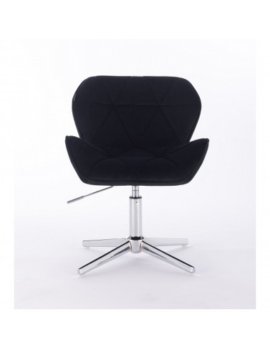 Hroove Salon Chair - Black Velour Bella Furniture Ireland BFHR111CROSS
