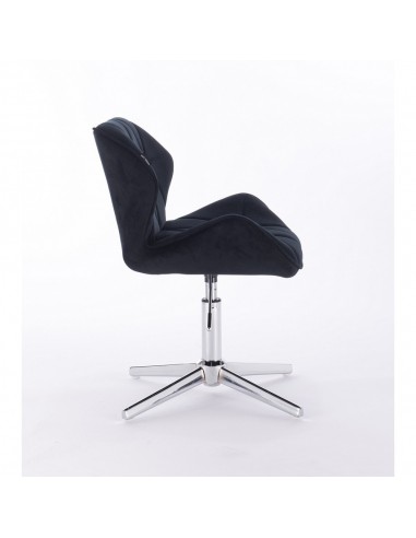 Hroove Salon Chair - Black Velour Bella Furniture Ireland BFHR111CROSS