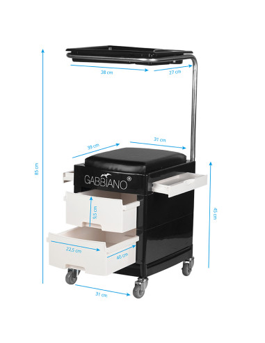 Helper - pedicure stool 16 plus black / white