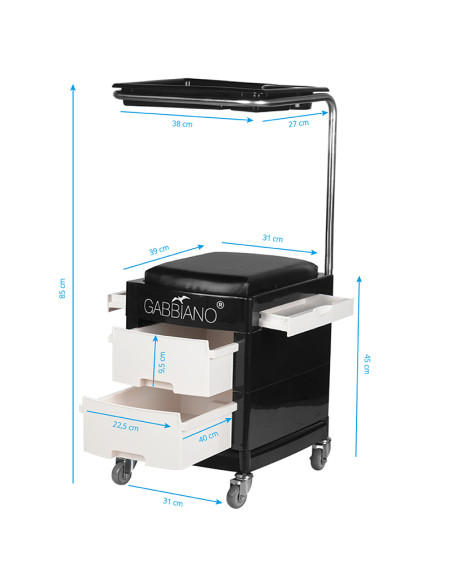 Helper - pedicure stool 16 plus black / white