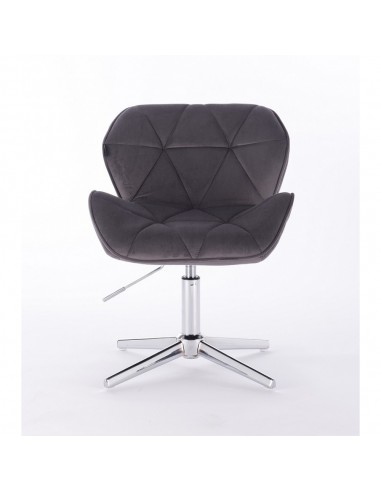 Hroove Salon Chair - Grey Velour Bella Furniture Ireland BFHR111CROSS