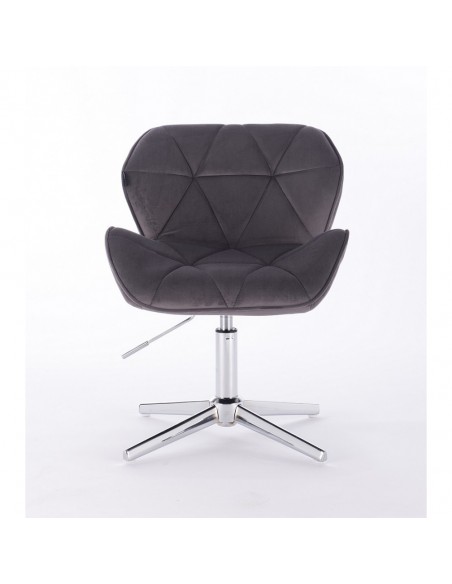 Hroove Salon Chair - Grey Velour Bella Furniture Ireland BFHR111CROSS