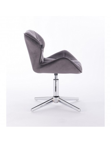 Hroove Salon Chair - Grey Velour Bella Furniture Ireland BFHR111CROSS