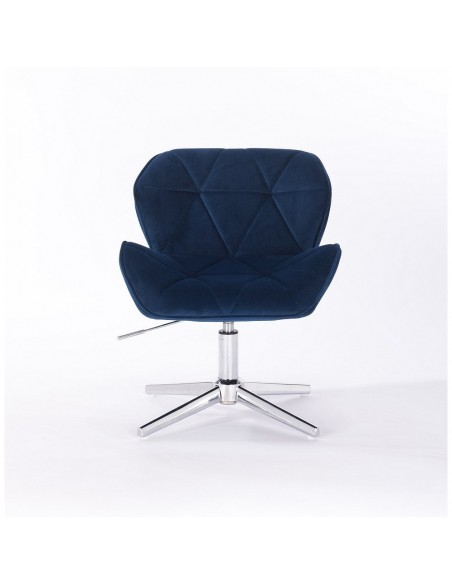 Hroove Salon Chair - Blue Velour Bella Furniture Ireland BFHR111CROSS