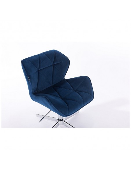 Hroove Salon Chair - Blue Velour Bella Furniture Ireland BFHR111CROSS