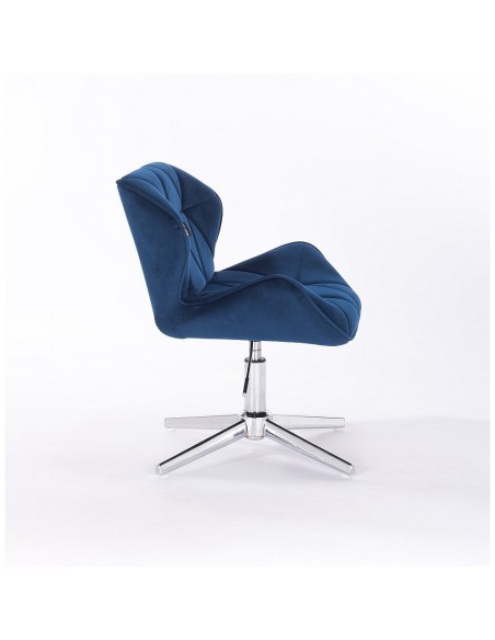 Hroove Salon Chair - Blue Velour Bella Furniture Ireland BFHR111CROSS