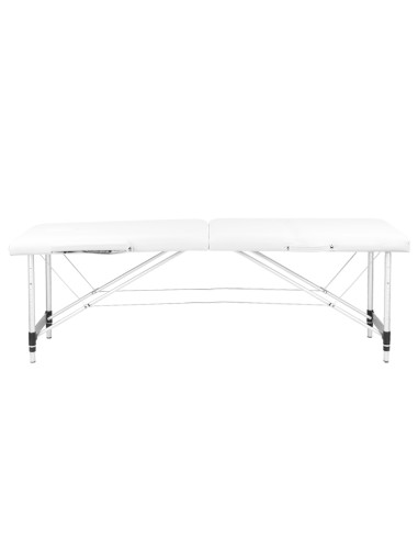 2-section aluminum folding massage table, comfort, white