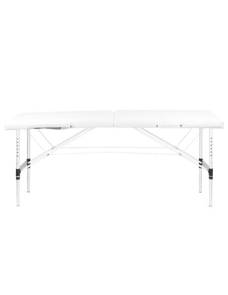 2-section aluminum folding massage table, comfort, white