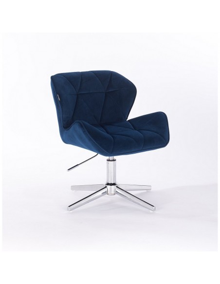 Hroove Salon Chair - Blue Velour Bella Furniture Ireland BFHR111CROSS