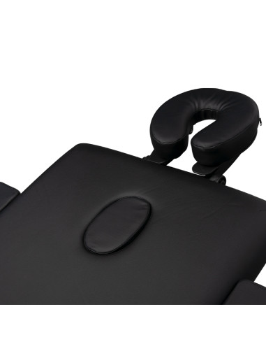 Folding massage table, aluminum, comfort, 2 black segments