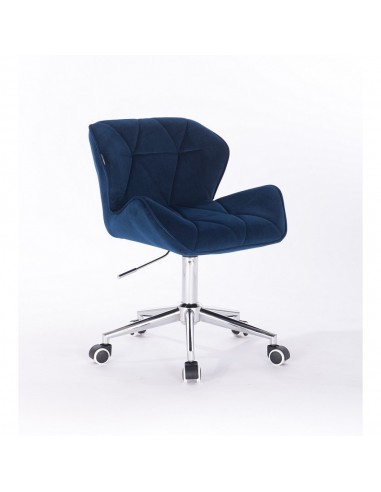 Hroove Chair On Wheels - Blue Velour Bella Furniture Ireland BFHR111K