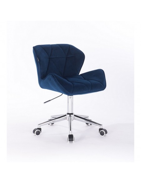 Hroove Chair On Wheels - Blue Velour Bella Furniture Ireland BFHR111K