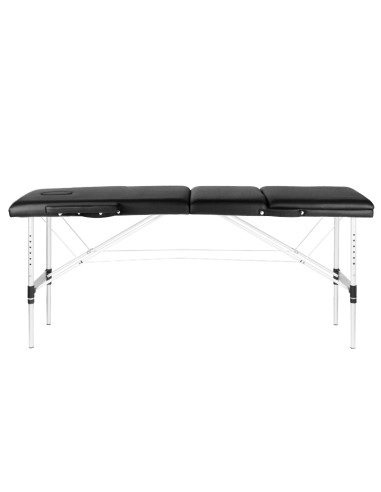 3-section black comfort massage table made of aluminum