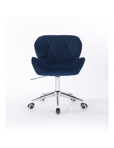 Hroove Chair On Wheels - Blue Velour Bella Furniture Ireland BFHR111K