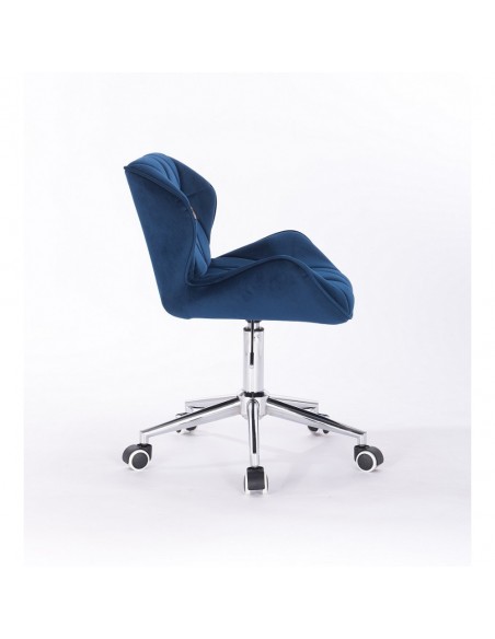 Hroove Chair On Wheels - Blue Velour Bella Furniture Ireland BFHR111K