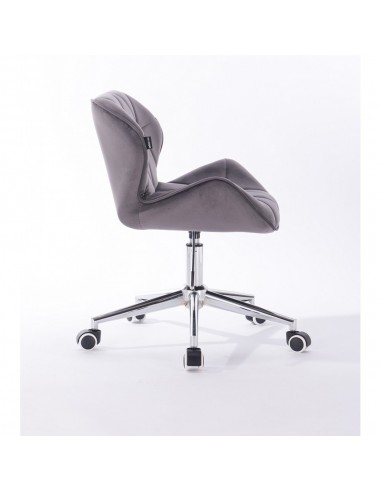 Hroove Chair On Wheels - Grey Velour Bella Furniture Ireland BFHR111K