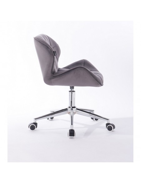 Hroove Chair On Wheels - Grey Velour Bella Furniture Ireland BFHR111K