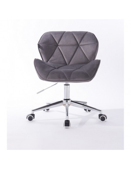 Hroove Chair On Wheels - Grey Velour Bella Furniture Ireland BFHR111K