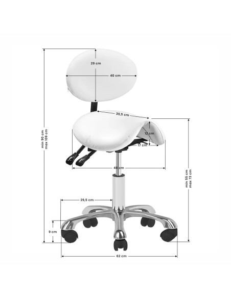 Cosmetic stool 1025 white giovanni