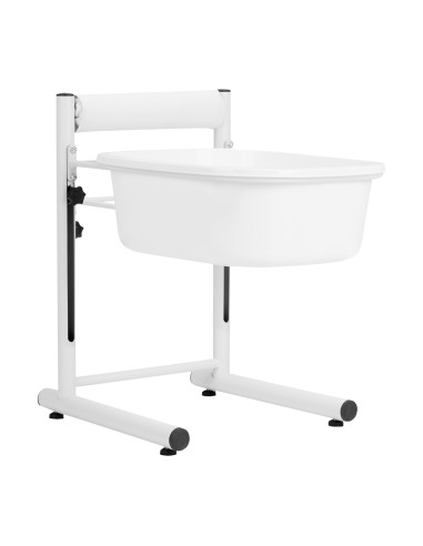 Height-adjustable pedicure tray, white