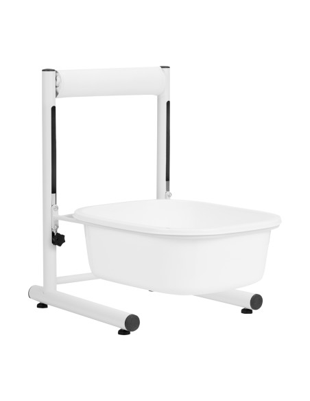 Height-adjustable pedicure tray, white
