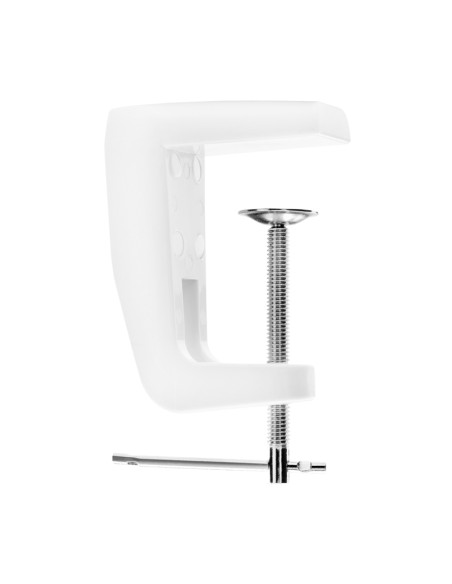 White magnifier lamp table top holder