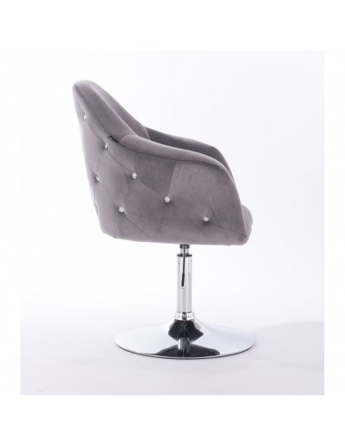 Hroove Salon Chair - Grey Velour Bella Furniture Ireland BFHR547N