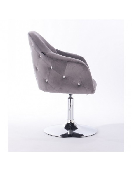 Hroove Salon Chair - Grey Velour Bella Furniture Ireland BFHR547N