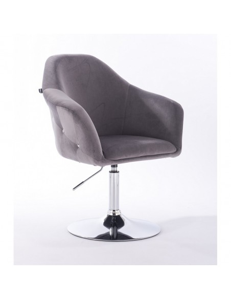 Hroove Salon Chair - Grey Velour Bella Furniture Ireland BFHR547N
