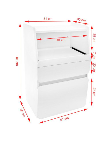 Cabinet azzurro midi 970 white +