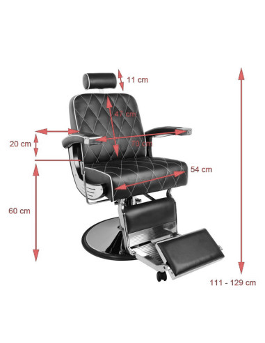 Gabbiano Barber Chair Imperial  Black 