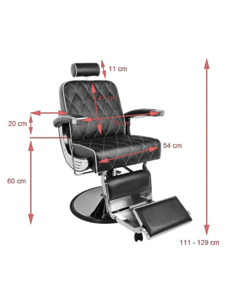 Gabbiano Barber Chair Imperial  Black 