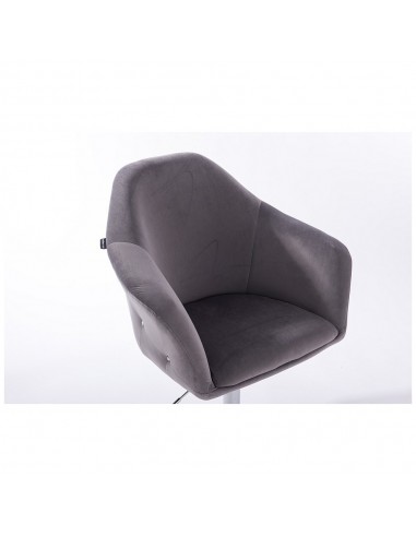 Hroove Salon Chair - Grey Velour Bella Furniture Ireland BFHR547CROSS
