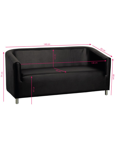 Gabbiano sofa to the waiting room m021 black