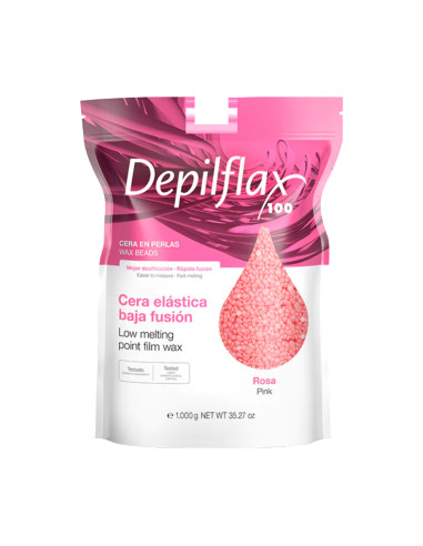 Depilflax 100 flexible depilatory wax with a low melting point pearl rose dew 1000g