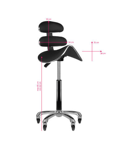 Roll speed am-880 black high cosmetic stool