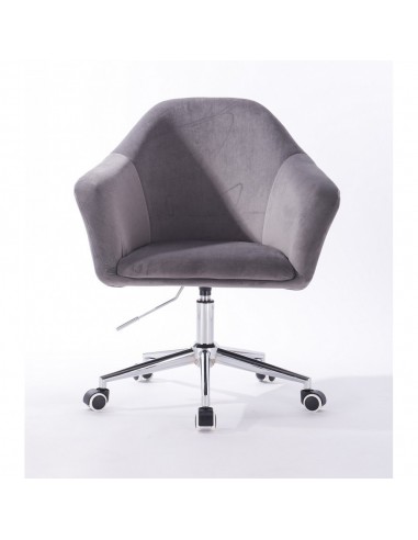 Hroove Chair On Wheels - Grey Velour Bella Furniture Ireland BFHR547K