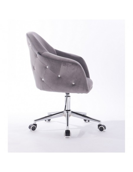 Hroove Chair On Wheels - Grey Velour Bella Furniture Ireland BFHR547K