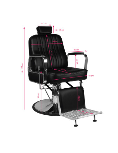 Gabbiano barber chair patrizio black