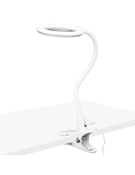 Elegant 2014-2r 30 led magnifier lamp smd 5d with a stand and a clip on the desk