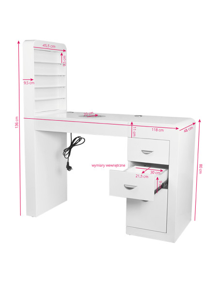 Cosmetic desk 310 white right
