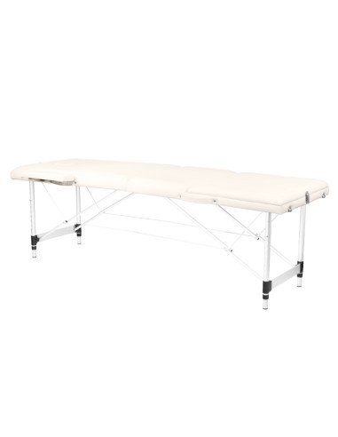 Folding massage table, aluminum comfort, 3-section cream
