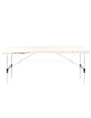 Folding massage table, aluminum comfort, 3-section cream