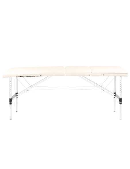 Folding massage table, aluminum comfort, 3-section cream