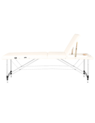 Folding massage table, aluminum comfort, 3-section cream