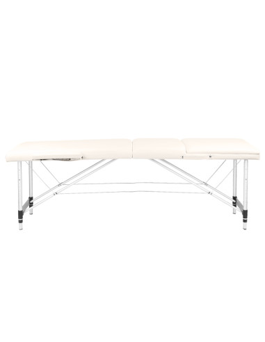 Folding massage table, aluminum comfort, 3-section cream