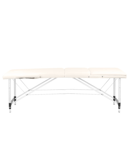 Folding massage table, aluminum comfort, 3-section cream