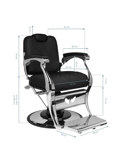 Gabbiano Barber Chair Dario black